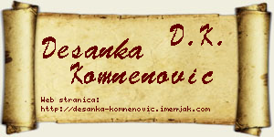 Desanka Komnenović vizit kartica